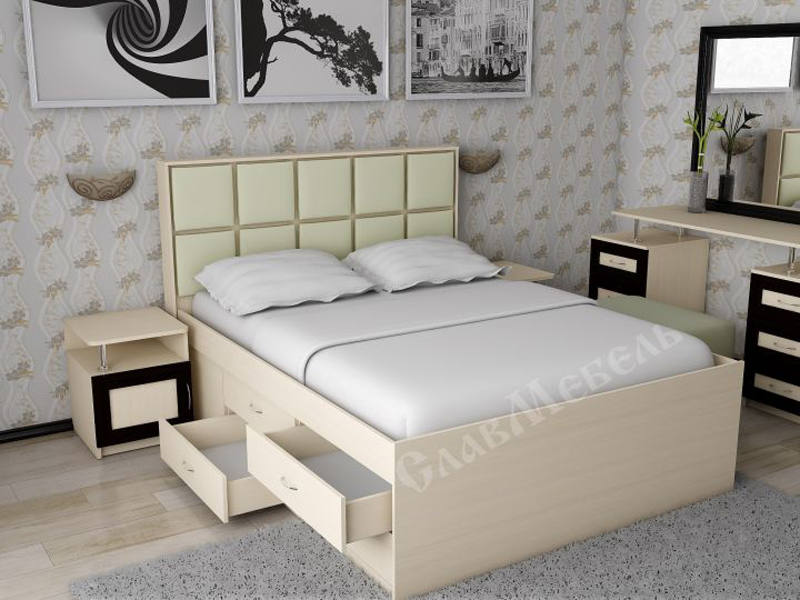 Кровать Волна-4 с комодом